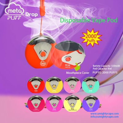 Frisbee Shape Disposable Electronic Cigarette 2000 Puffs With Rotatable Cap