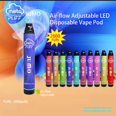 0mg E Liquid Air Flow Adjustable 2500 Puffs Disposable Vape Pod