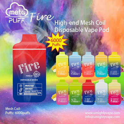 Constrast Color 6000 Puffs High End Mesh Coil 10 Flavors Disposable Vape