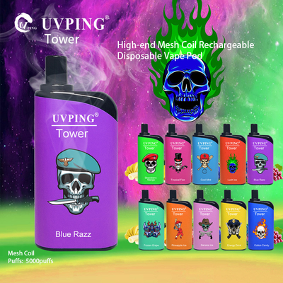 Uvping Tower 5000 Puffs Box Shape Vape Bar With 3D Printing