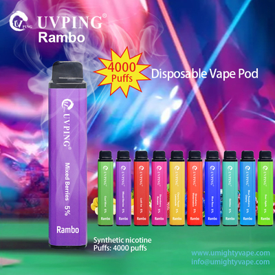 Uvping 4000 Puffs Disposable Vape 10 Flavors Non Rechargeable Battery