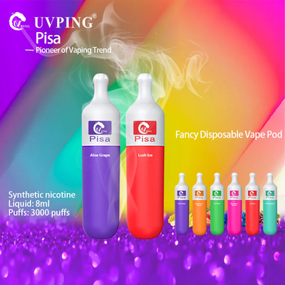 Dual Color MTL Bottle Shaped Vape 2% Nicotine Bottle Shaped Vape Plastic Injection 3000 Puffs