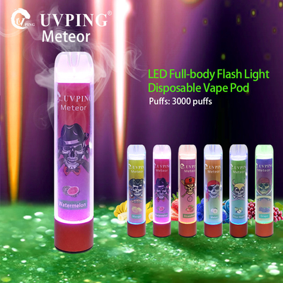 50mg Nicotine LED Disposable Vape 3000 Puffs 10 Flavors 1.2ohm